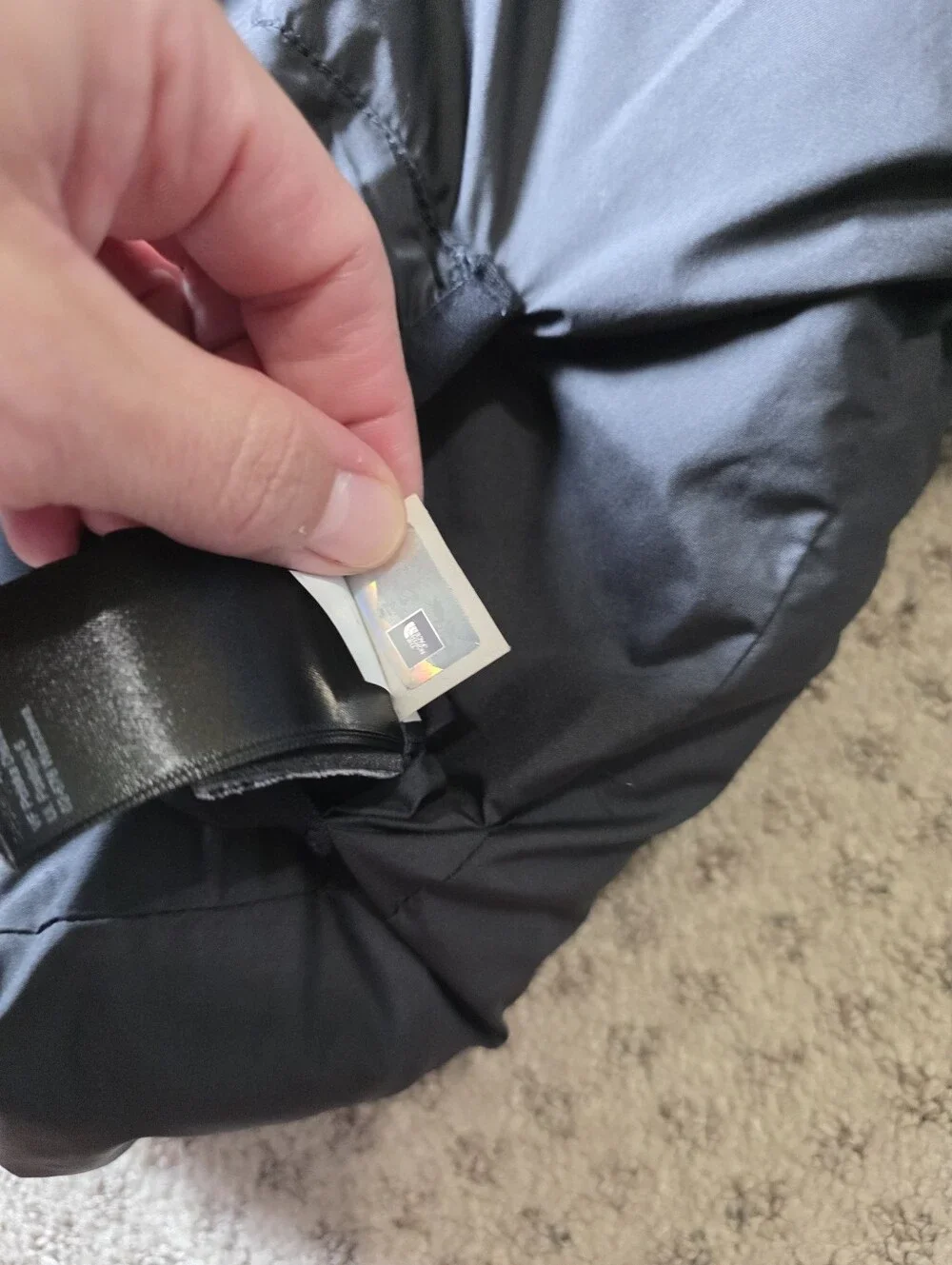 The North Face Girls' Reversible Blue Patterned And Black Puffer Jacket